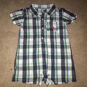 NEW without tags - Little boy plaid summer onesie